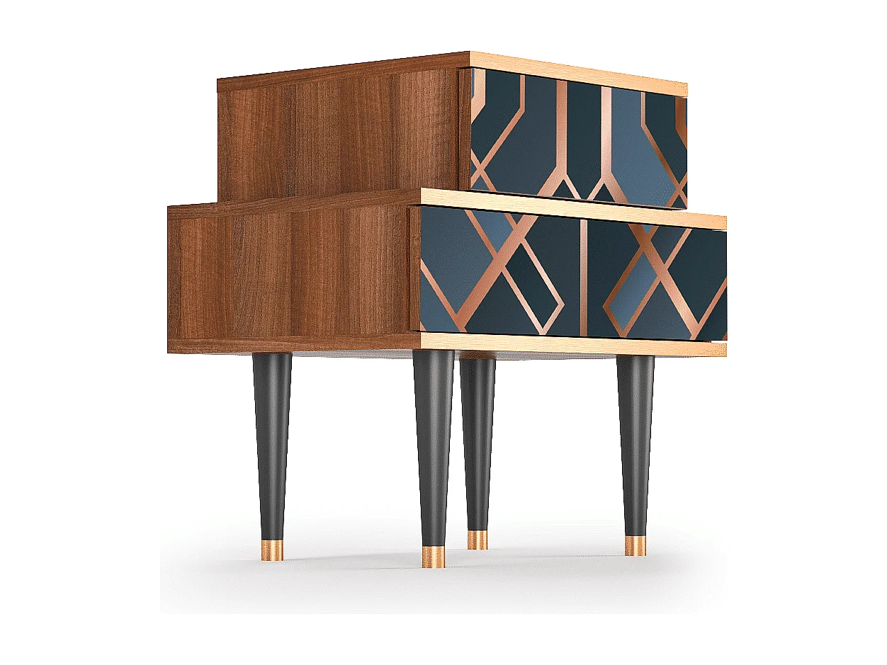 Table de nuit - 58х58х41 cm - NS1 - Ashy 1920', Noyer