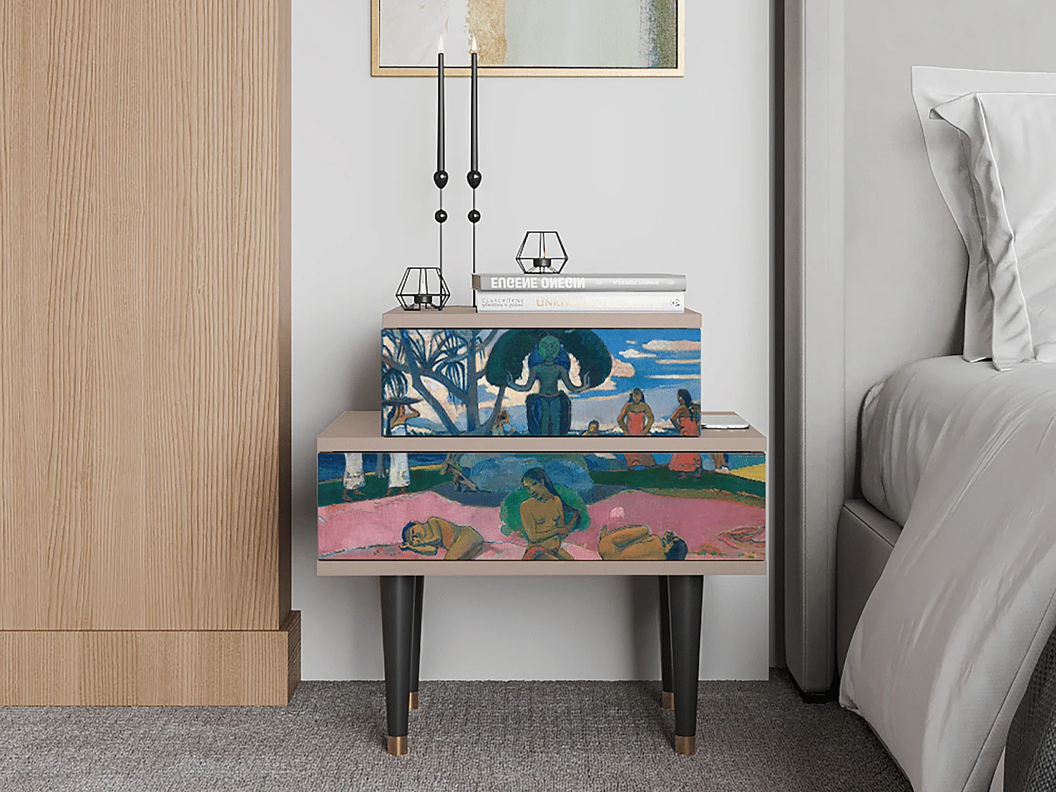 Nachtkastje - 58х58х41 cm - NS1 - Day of the God, Latte