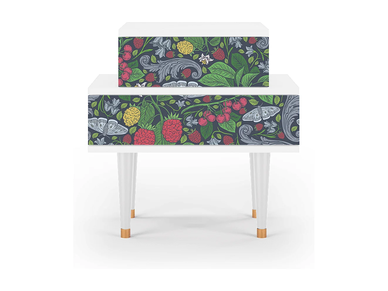 Nachttisch - 58х58х41 cm - NS1 - Summer Berries, Weiß