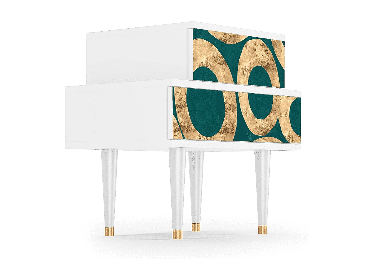 Stolik nocny - 58х58х41 cm - NS1 - Summer Berries, Biały