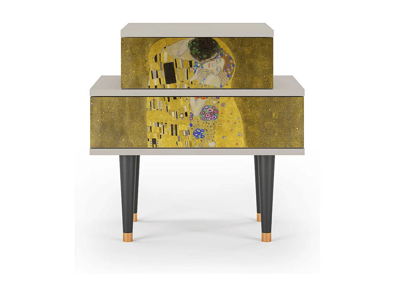 Comodino - 58х58х41 cm - NS1 - The Kiss by Klimt , Sabbia