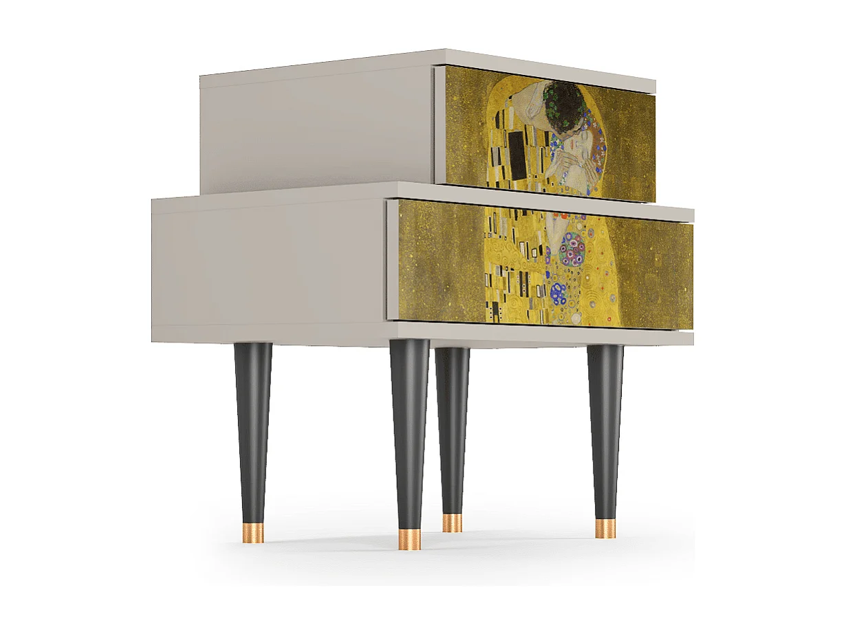 Comodino - 58х58х41 cm - NS1 - The Kiss by Klimt , Sabbia