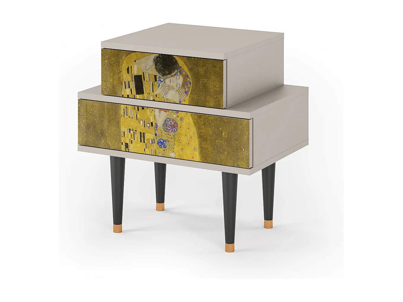 Table de nuit - 58х58х41 cm - NS1 - The Kiss by Klimt , Sable