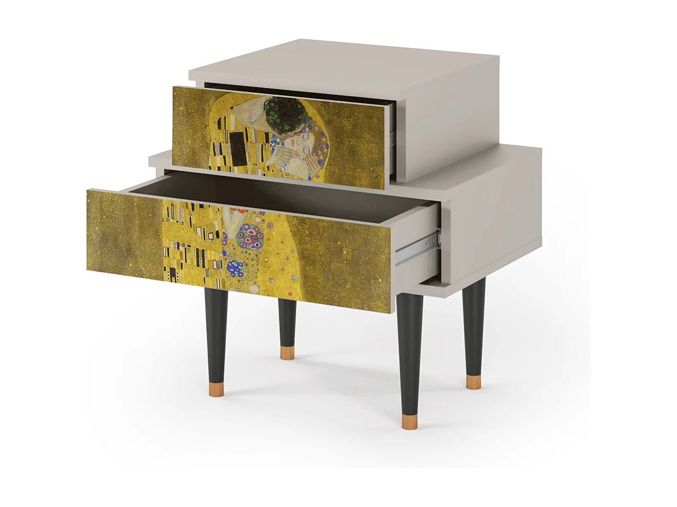 Table de nuit - 58х58х41 cm - NS1 - The Kiss by Klimt , Sable