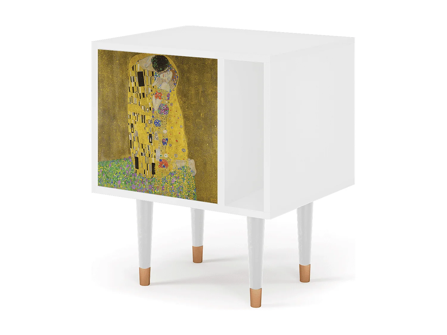 Table de nuit - 57х69х48 cm - S2 - The Kiss by Klimt , Blanc