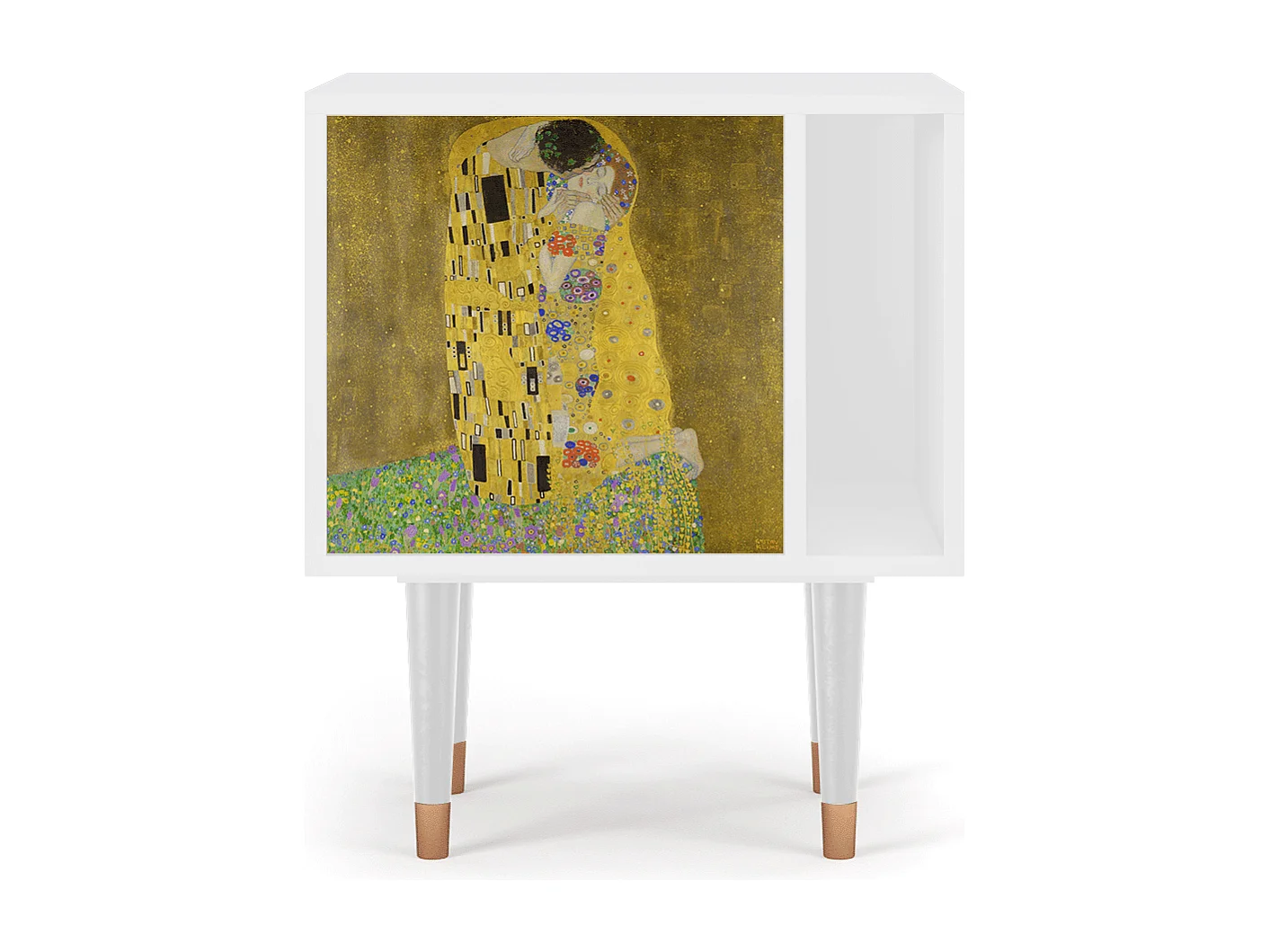 Criado-mudo - 57х69х48 cm - S2 - The Kiss by Klimt , Branco