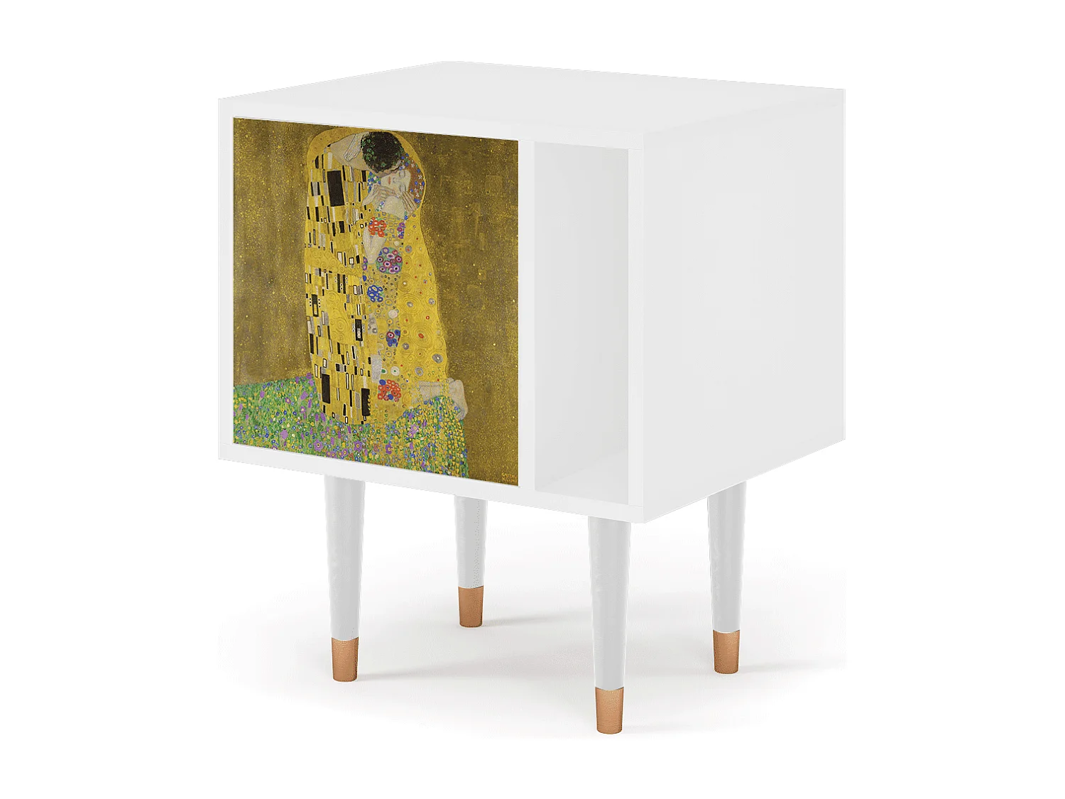 Criado-mudo - 57х69х48 cm - S2 - The Kiss by Klimt , Branco