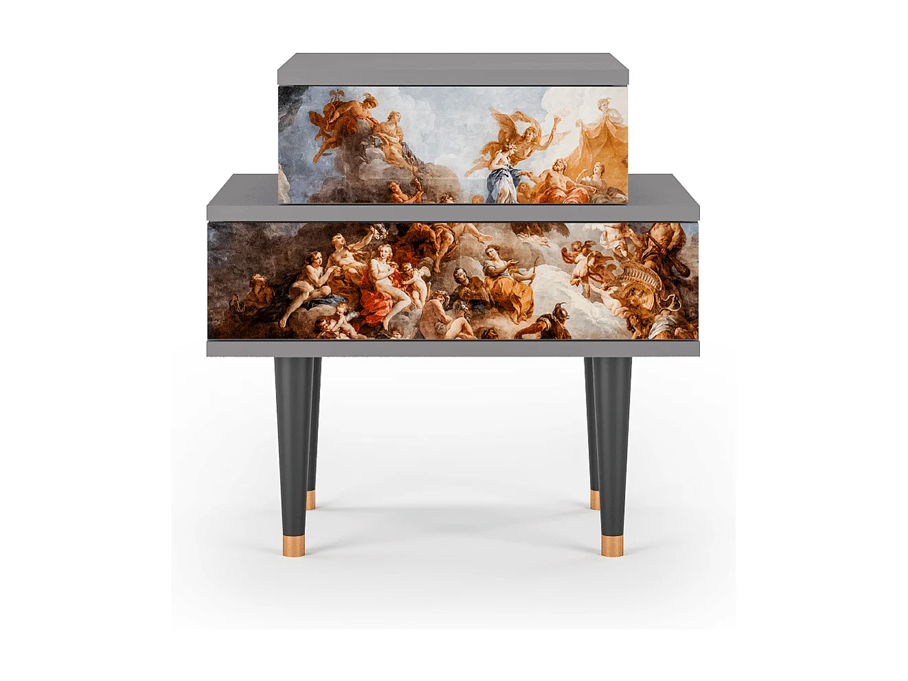 Criado-mudo - 58х58х41 cm - NS1 - Versailles, Cinza