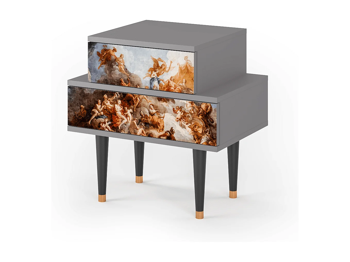 Criado-mudo - 58х58х41 cm - NS1 - Versailles, Cinza