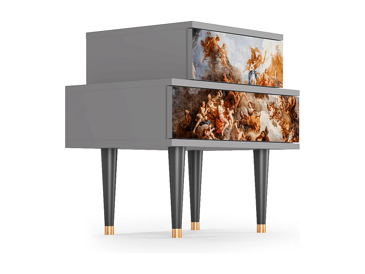 Criado-mudo - 58х58х41 cm - NS1 - Versailles, Cinza