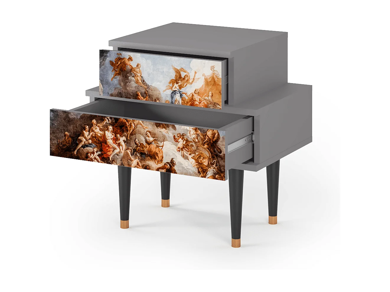 Criado-mudo - 58х58х41 cm - NS1 - Versailles, Cinza