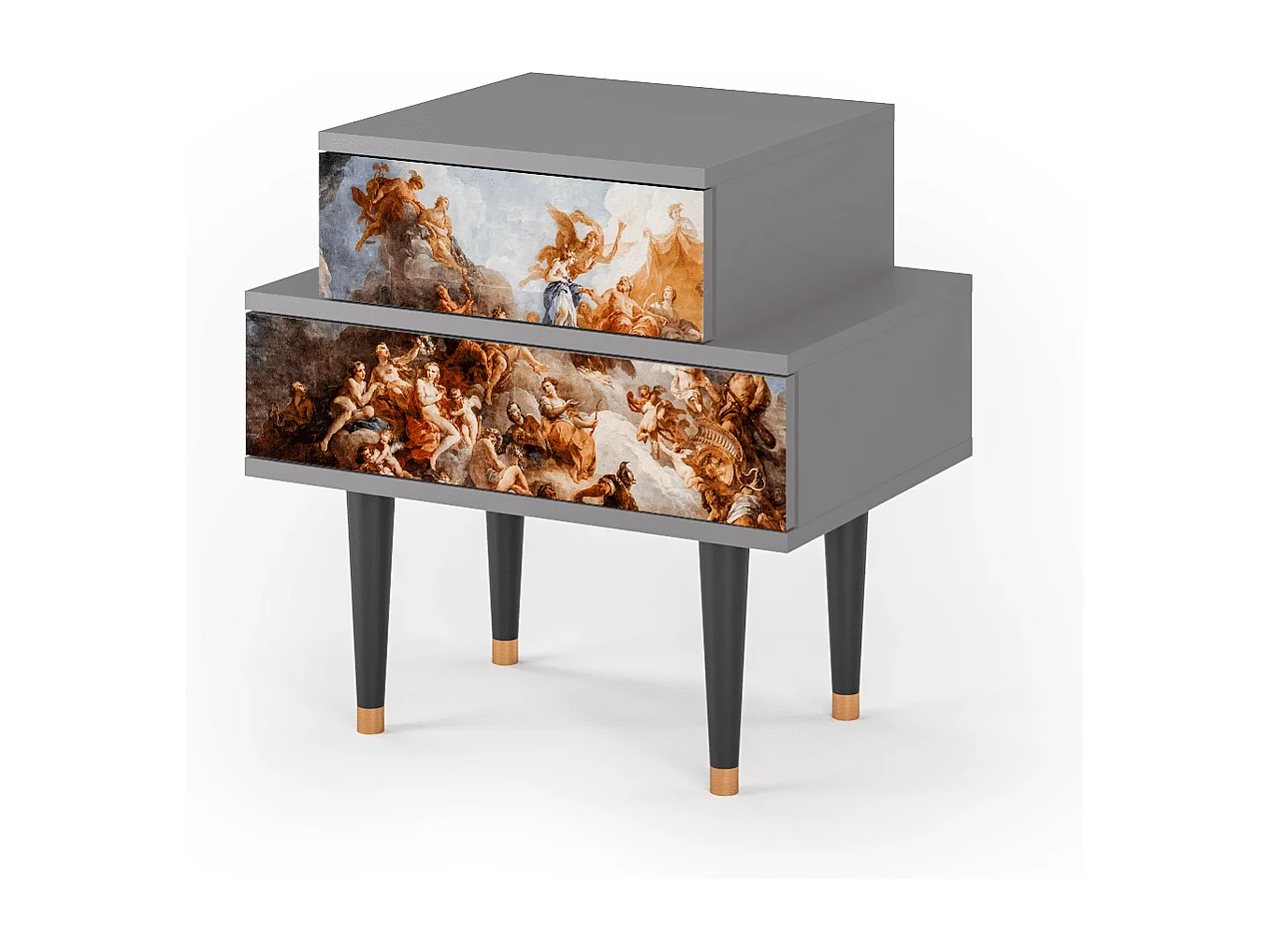 Stolik nocny - 58х58х41 cm - NS1 - Versailles, Szary