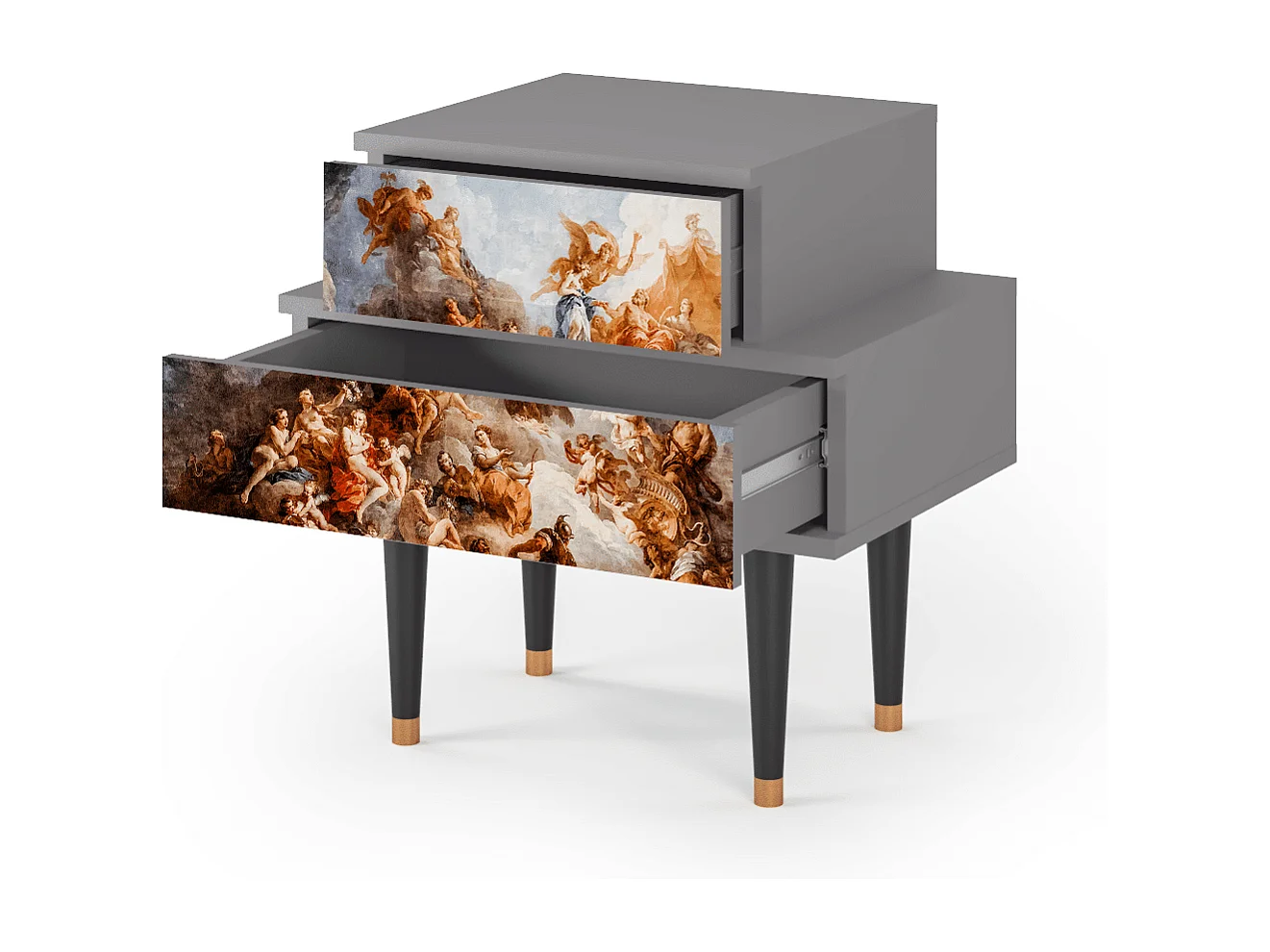 Stolik nocny - 58х58х41 cm - NS1 - Versailles, Szary