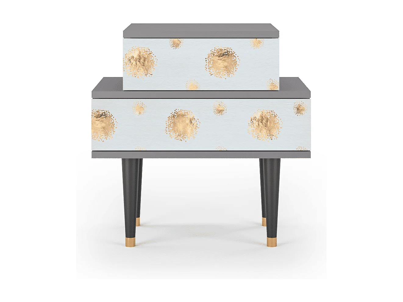 Stolik nocny - 58х58х41 cm - NS1 - Sky Latte, Szary