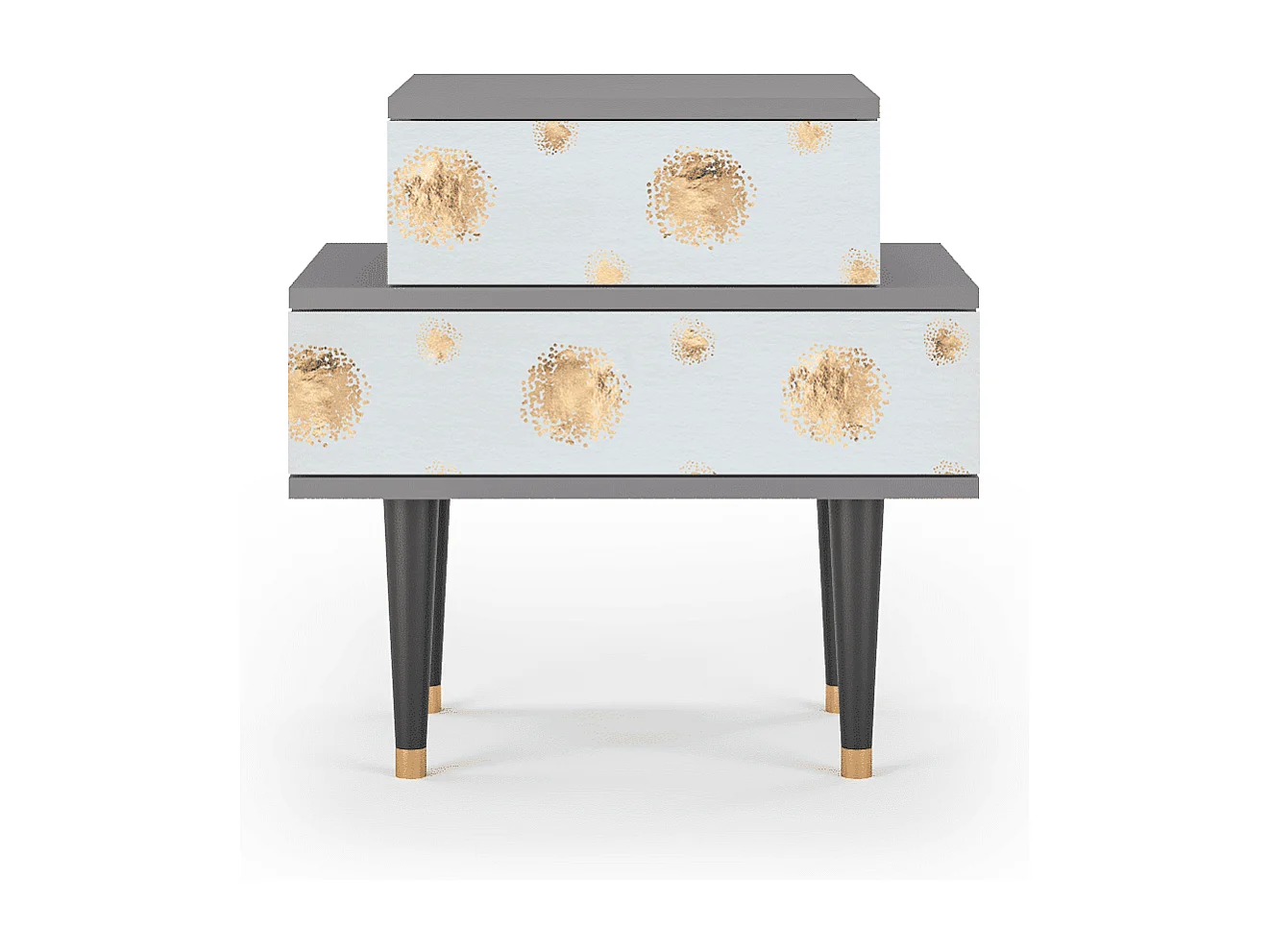 Stolik nocny - 58х58х41 cm - NS1 - Sky Latte, Szary