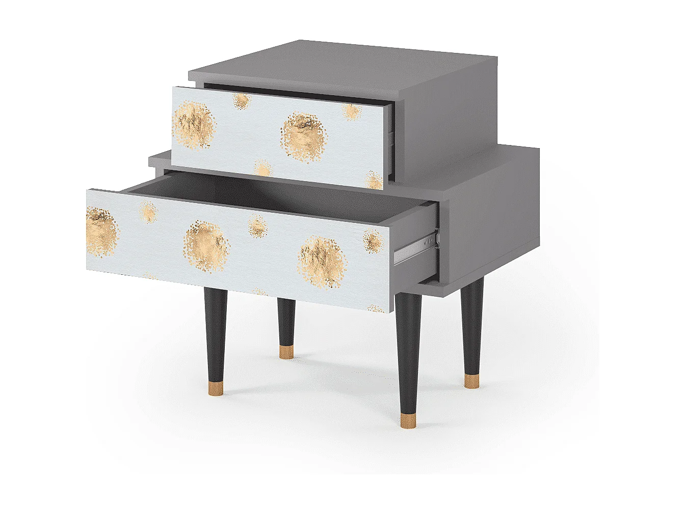 Stolik nocny - 58х58х41 cm - NS1 - Sky Latte, Szary