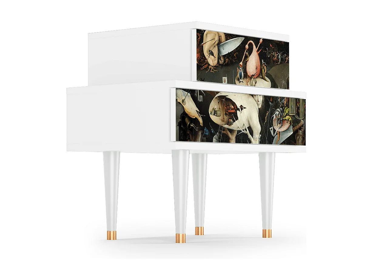 Table de nuit - 58х58х41 cm - NS1 - The Garden 2, Blanc