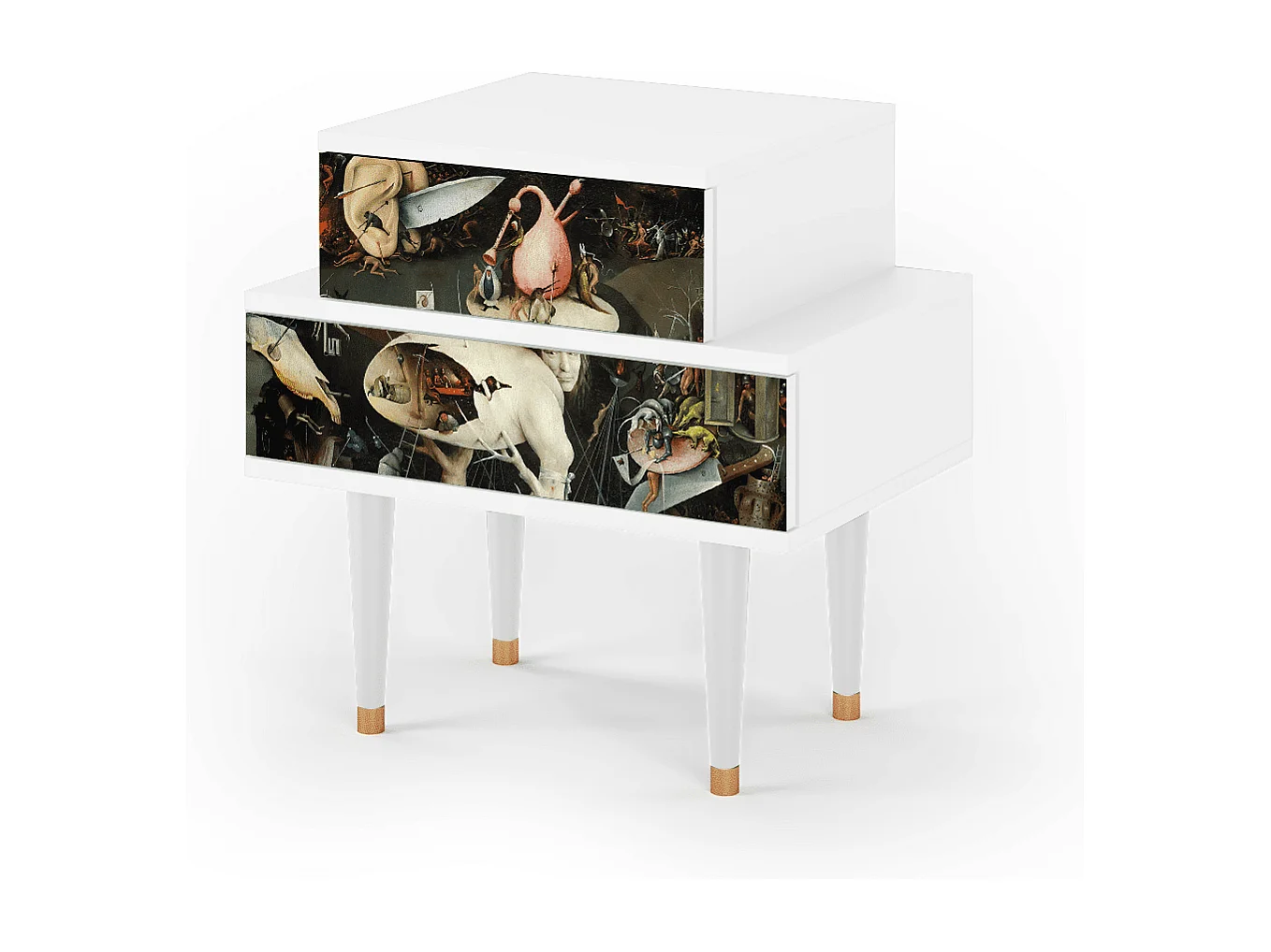 Stolik nocny - 58х58х41 cm - NS1 - The Garden 2, Biały