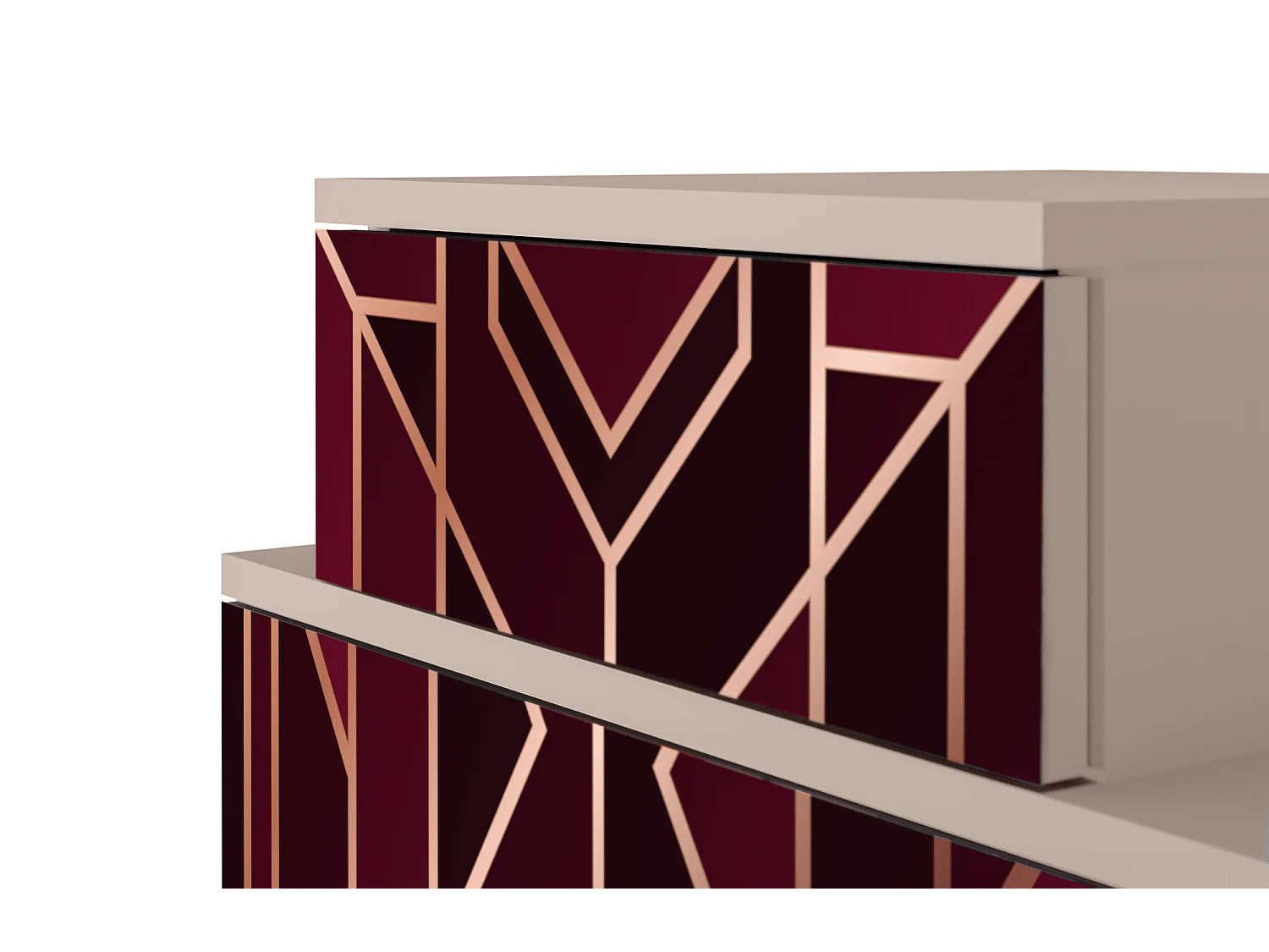 Stolik nocny - 58х58х41 cm - NS1 - Burgundy Jewelery, Latte