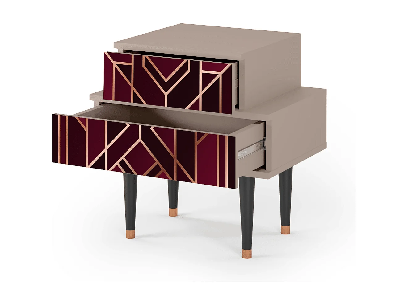 Table de nuit - 58х58х41 cm - NS1 - Burgundy Jewelery, Latte