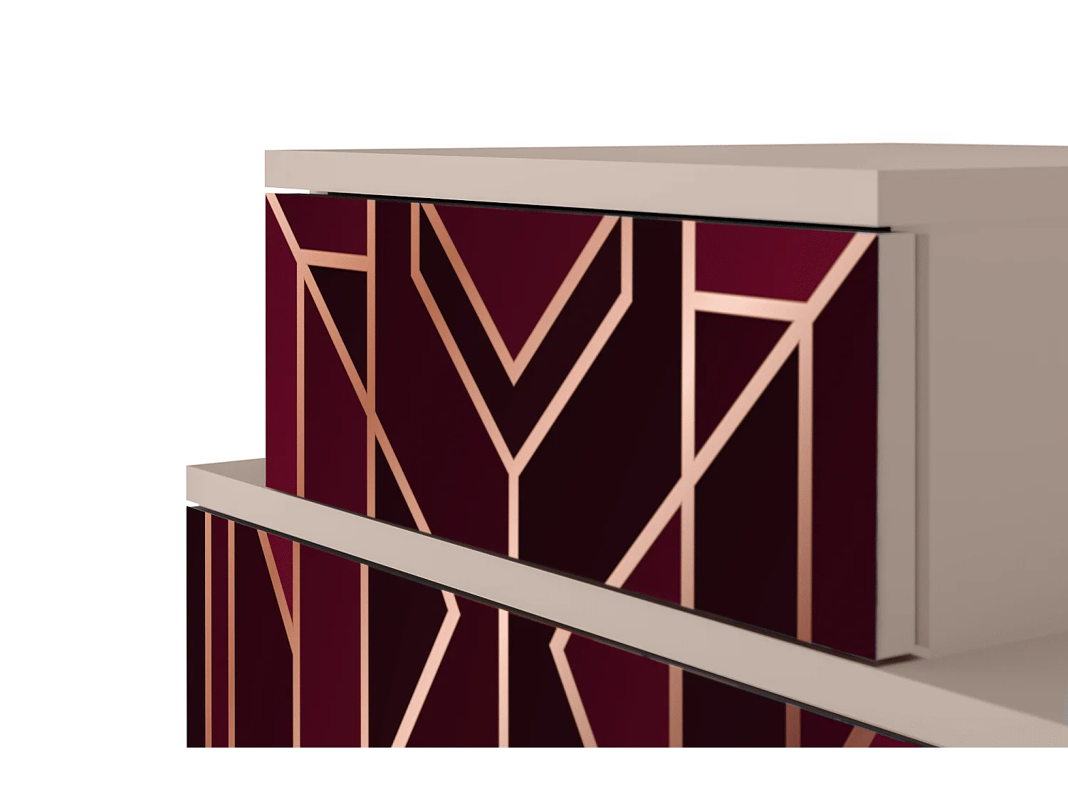 Stolik nocny - 58х58х41 cm - NS1 - Burgundy Jewelery, Latte