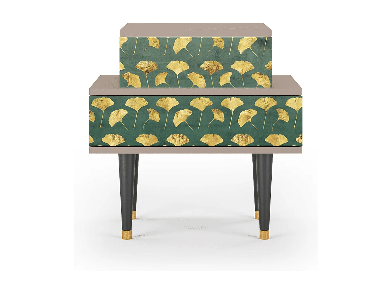 Table de nuit - 58х58х41 cm - NS1 - Gingko leaves, Latte