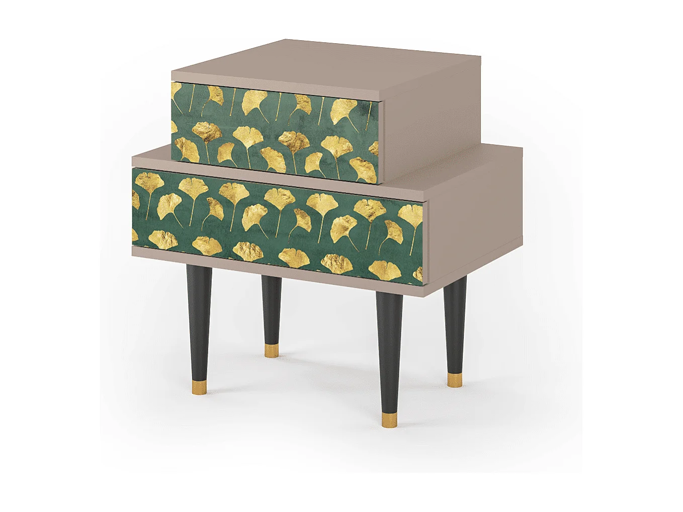 Table de nuit - 58х58х41 cm - NS1 - Gingko leaves, Latte