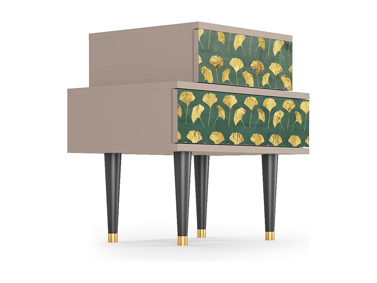 Table de nuit - 58х58х41 cm - NS1 - Gingko leaves, Latte