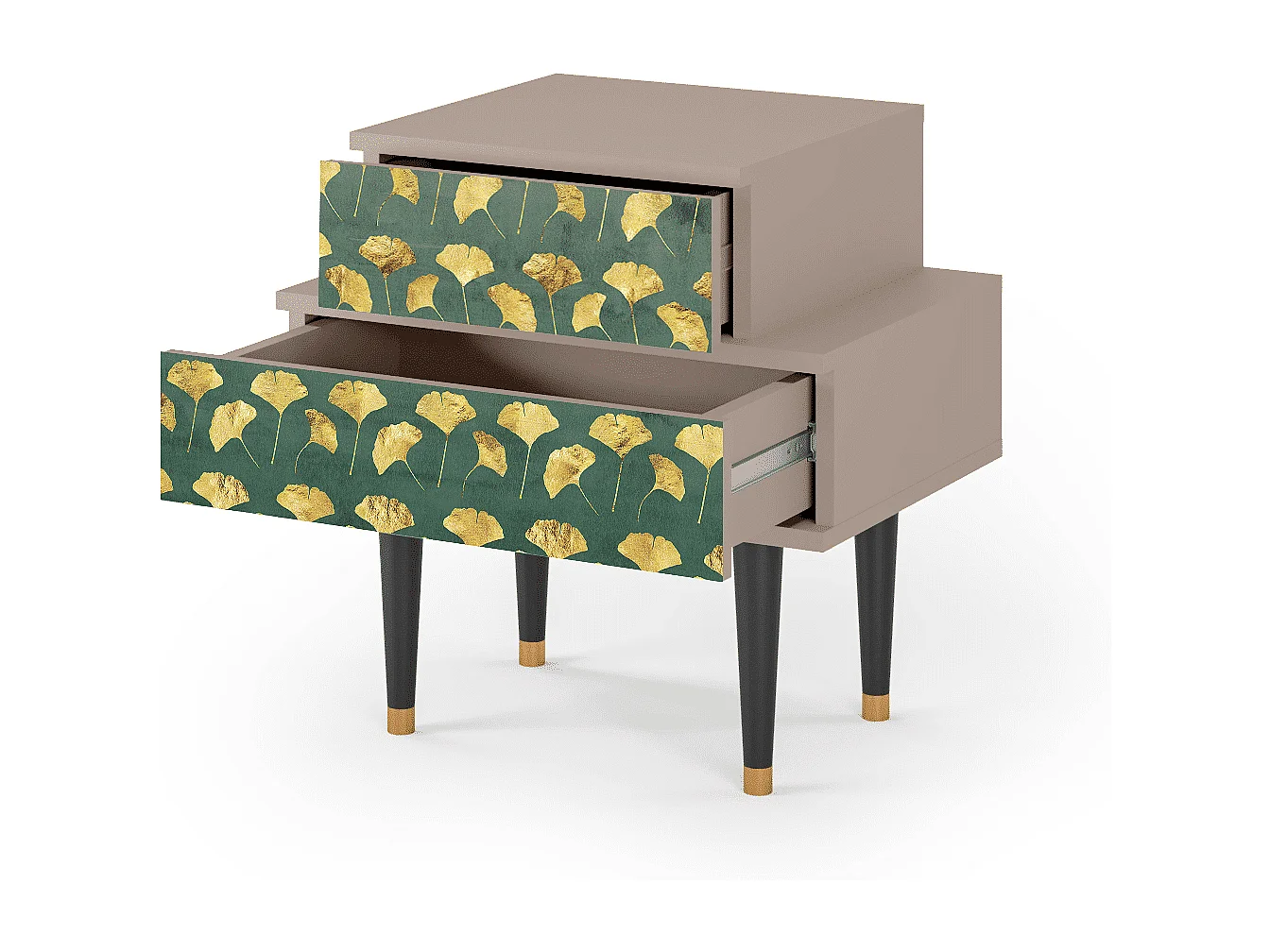 Table de nuit - 58х58х41 cm - NS1 - Gingko leaves, Latte