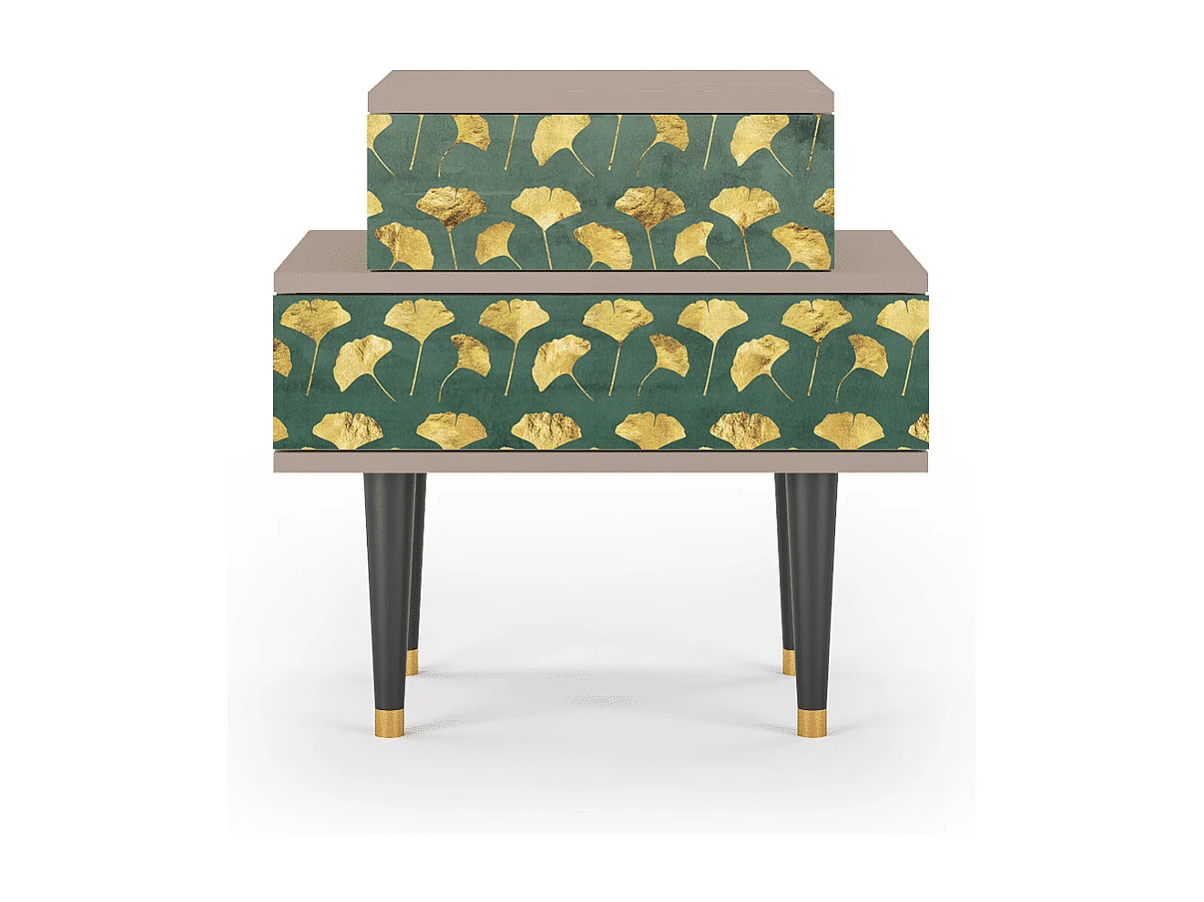 Table de nuit - 58х58х41 cm - NS1 - Gingko leaves, Latte