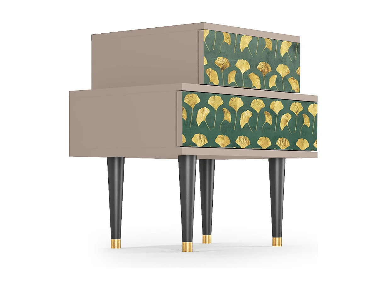 Table de nuit - 58х58х41 cm - NS1 - Gingko leaves, Latte