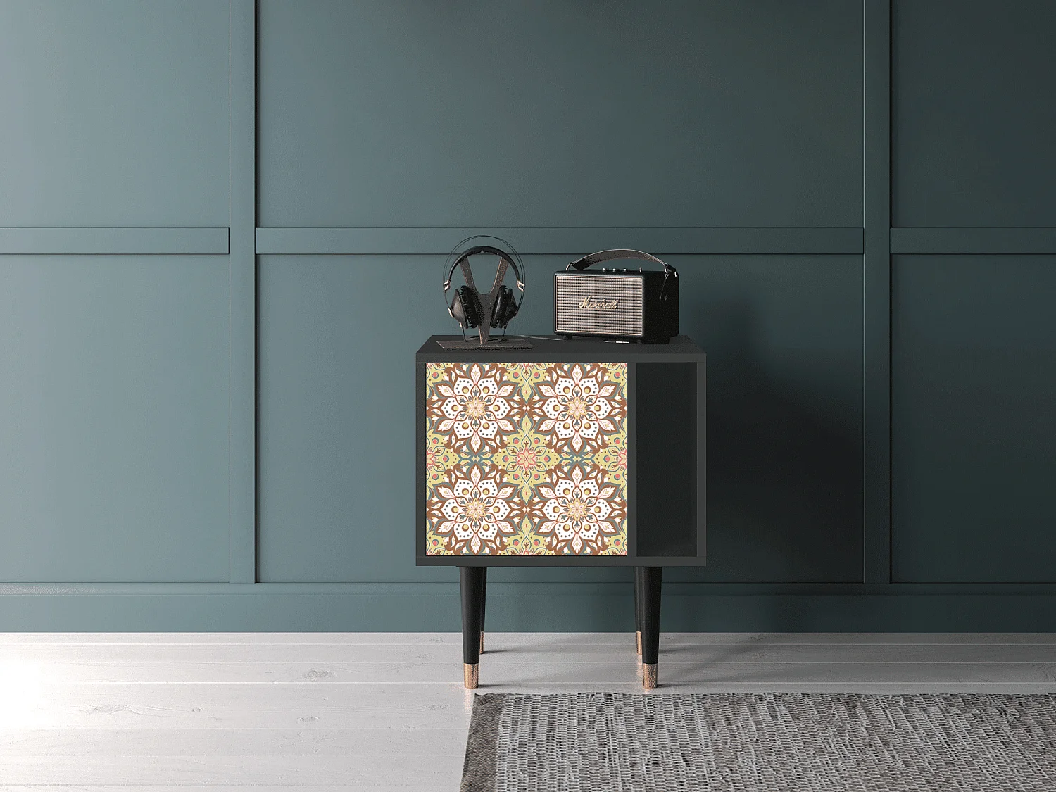 Stolik nocny - 57х69х48 cm - S2 - Chinese Tea, Antracyt