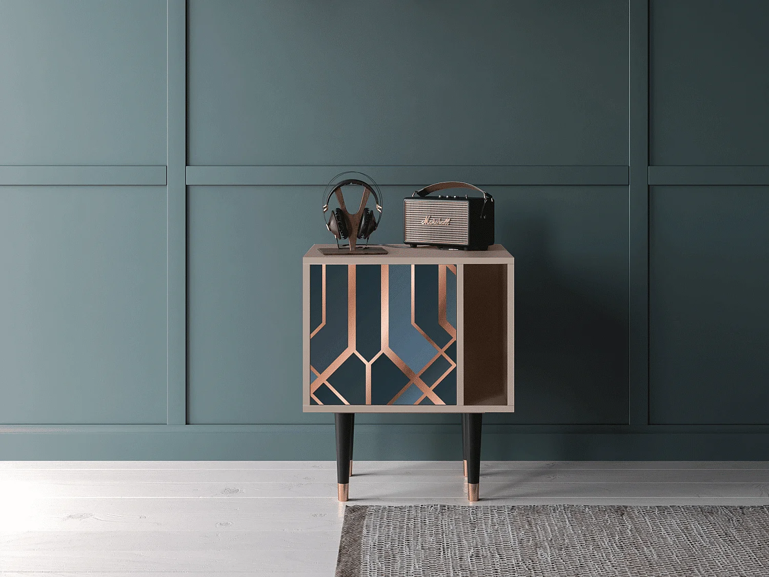 Table de nuit - 57х69х48 cm - S2 - Ashy 1920', Latte