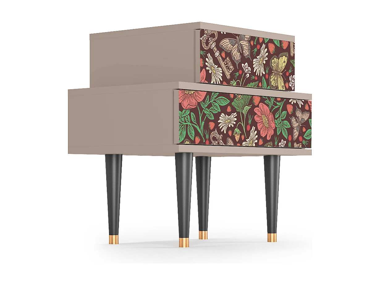 Table de nuit - 58х58х41 cm - NS1 - Alice in Wonderland, Latte