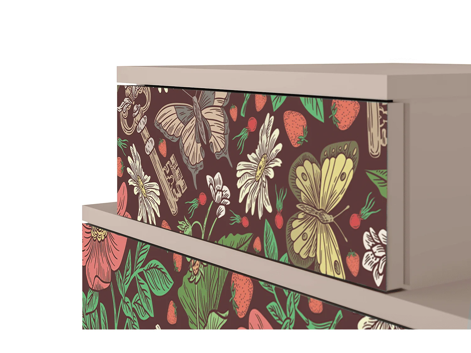 Table de nuit - 58х58х41 cm - NS1 - Alice in Wonderland, Latte