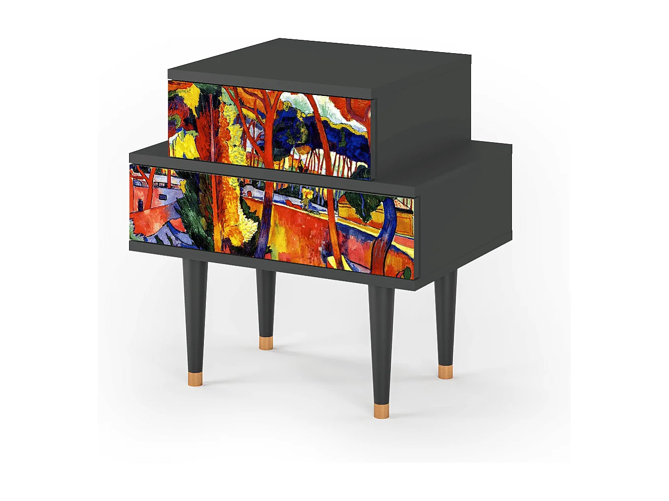 Nachttisch - 58х58х41 cm - NS1 - The Turning Road, Anthrazit