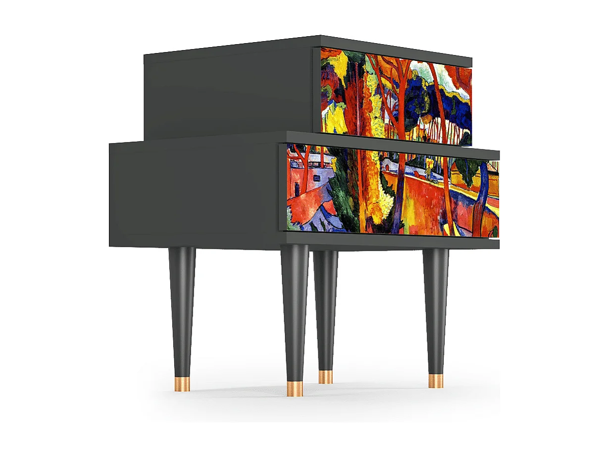 Nachttisch - 58х58х41 cm - NS1 - The Turning Road, Anthrazit