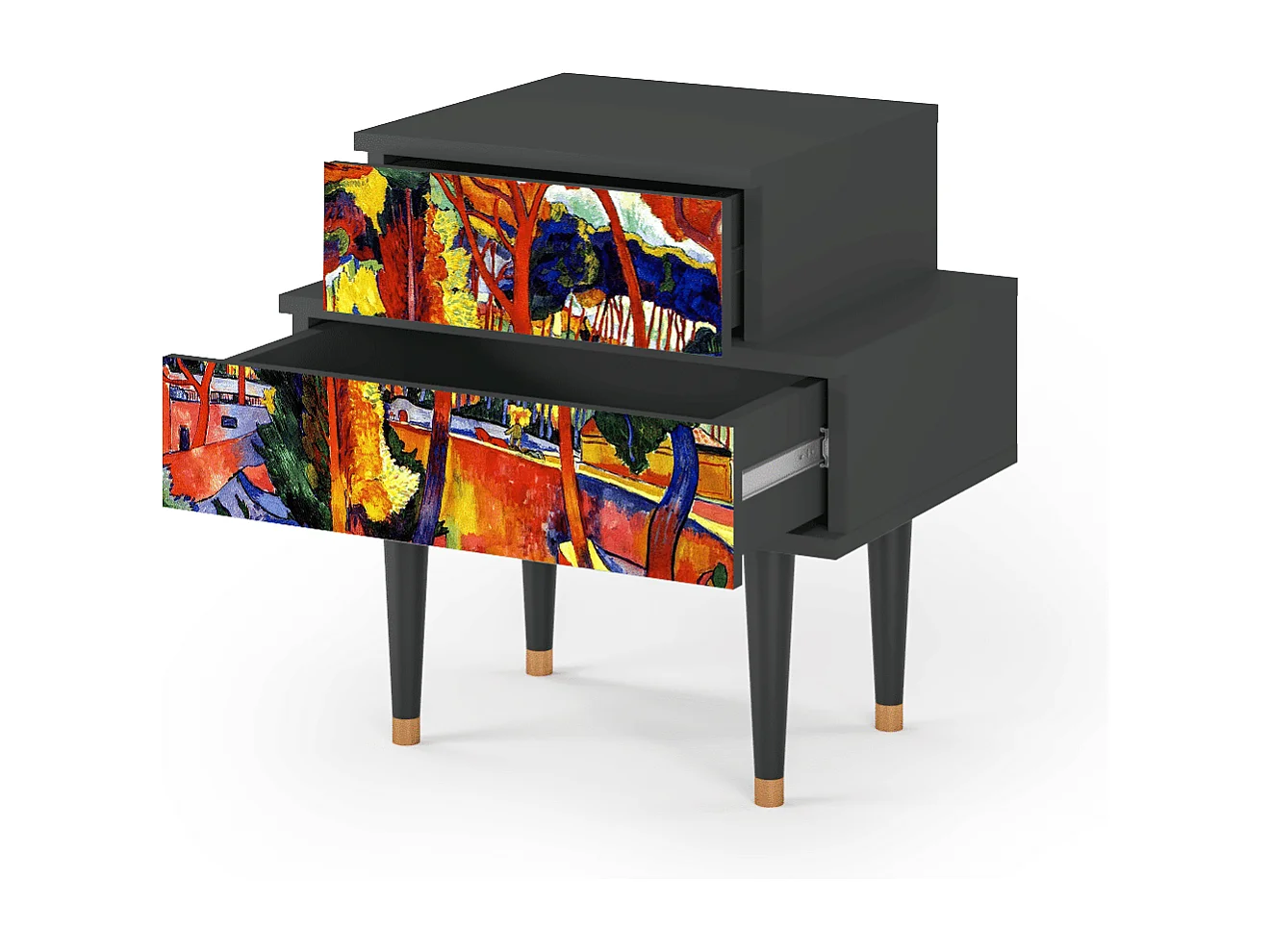 Nachttisch - 58х58х41 cm - NS1 - The Turning Road, Anthrazit