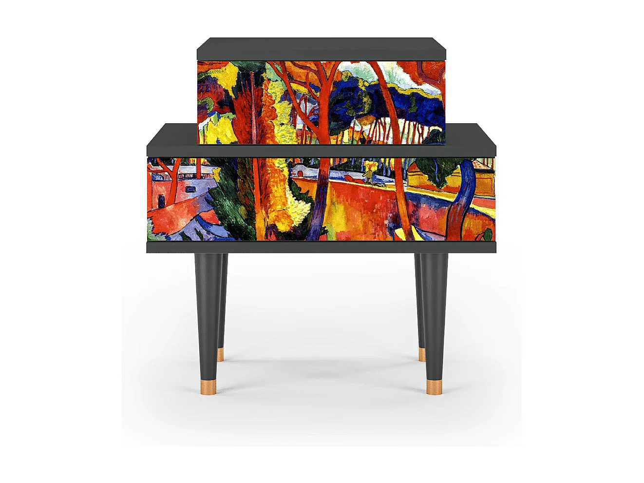 Table de nuit - 58х58х41 cm - NS1 - The Turning Road, Anthracite