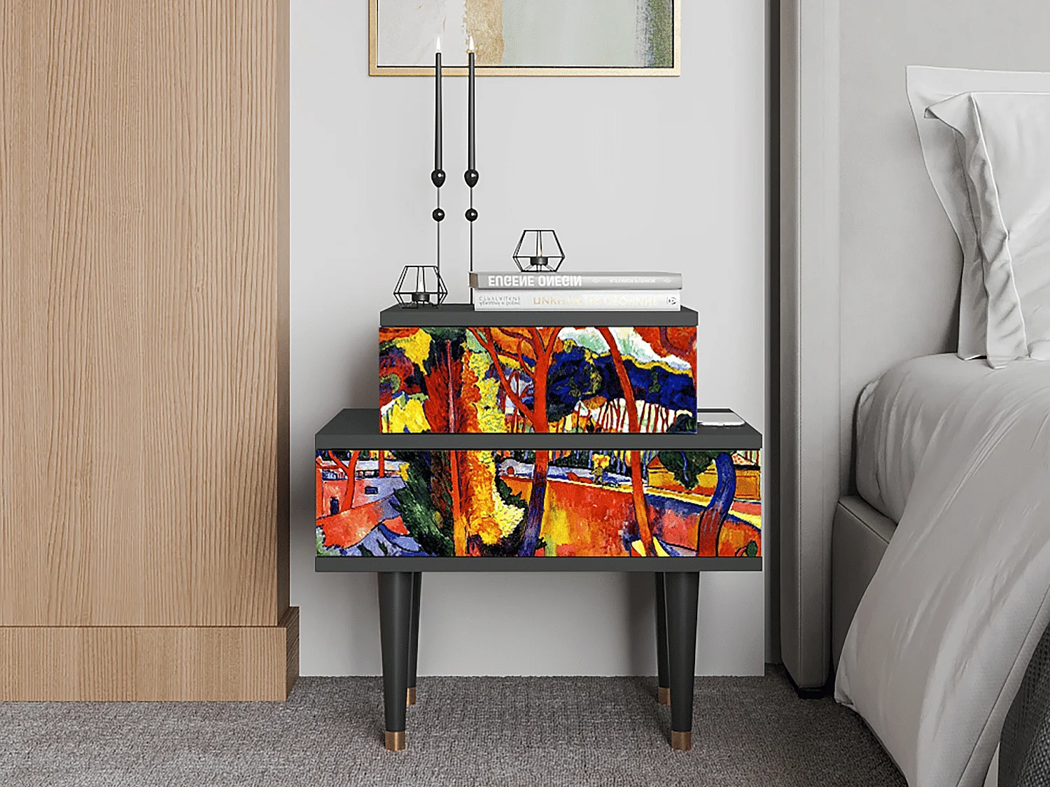 Table de nuit - 58х58х41 cm - NS1 - The Turning Road, Anthracite