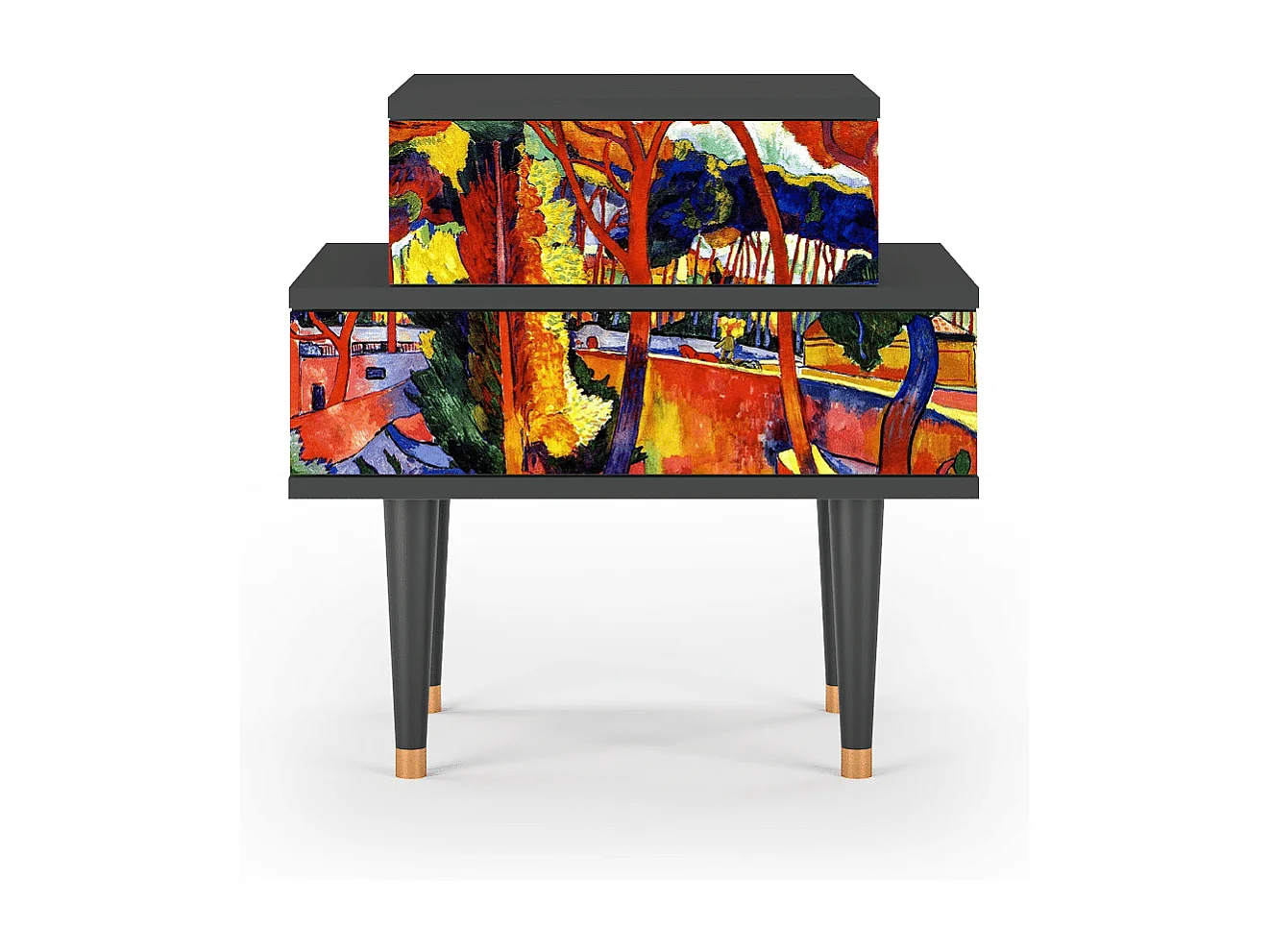 Table de nuit - 58х58х41 cm - NS1 - The Turning Road, Anthracite