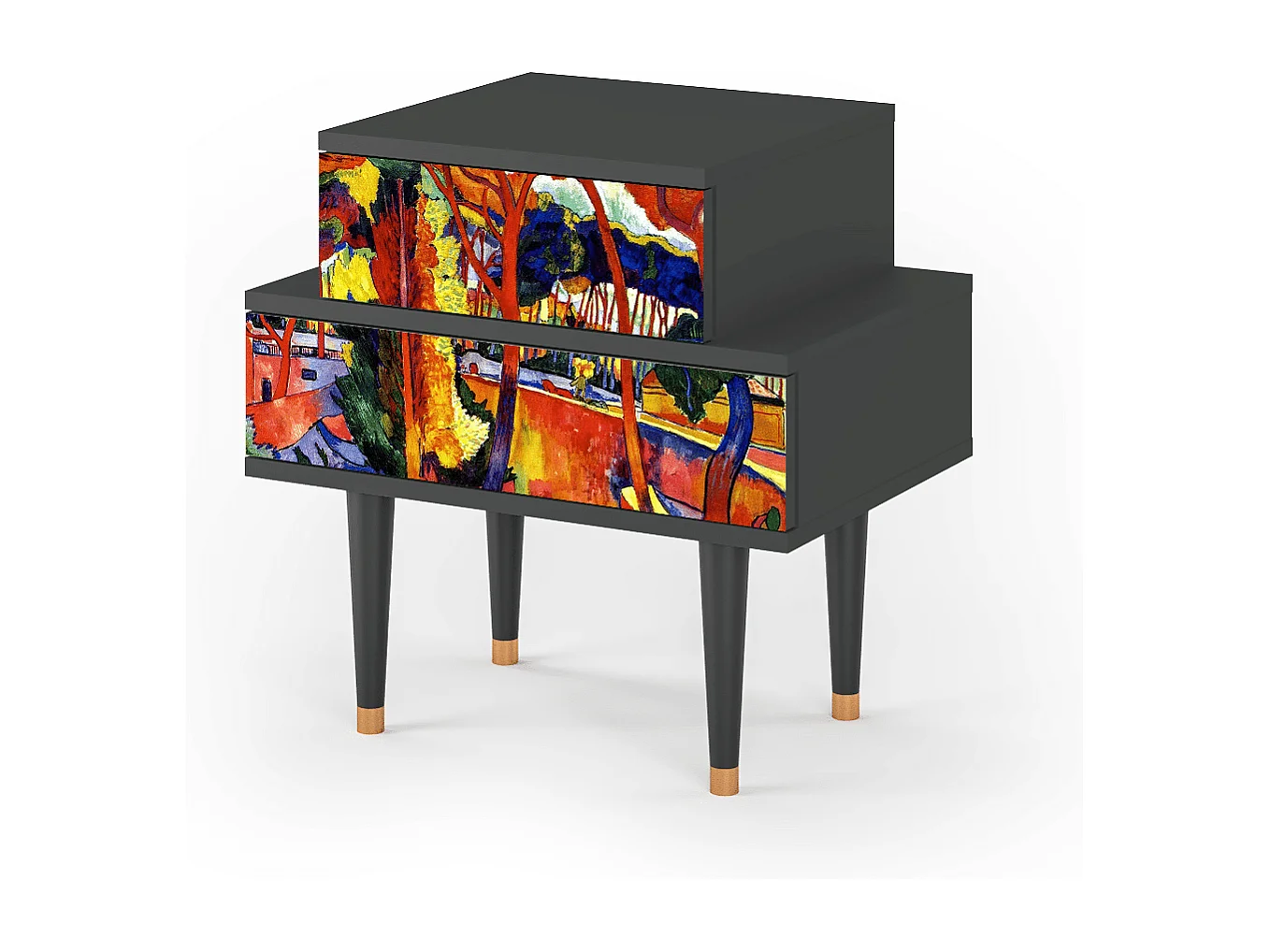 Table de nuit - 58х58х41 cm - NS1 - The Turning Road, Anthracite