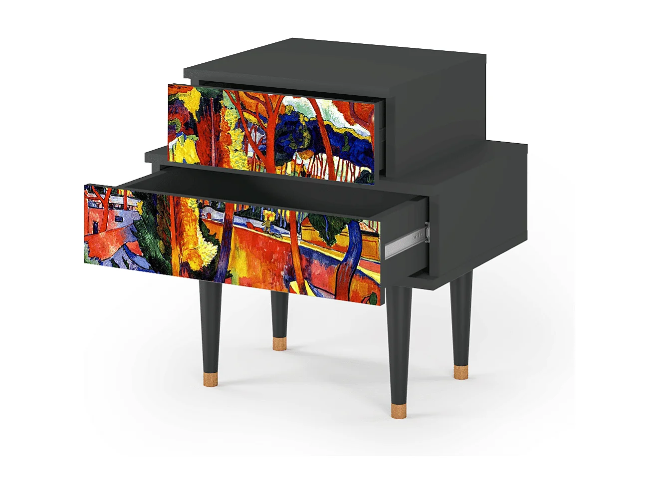 Table de nuit - 58х58х41 cm - NS1 - The Turning Road, Anthracite