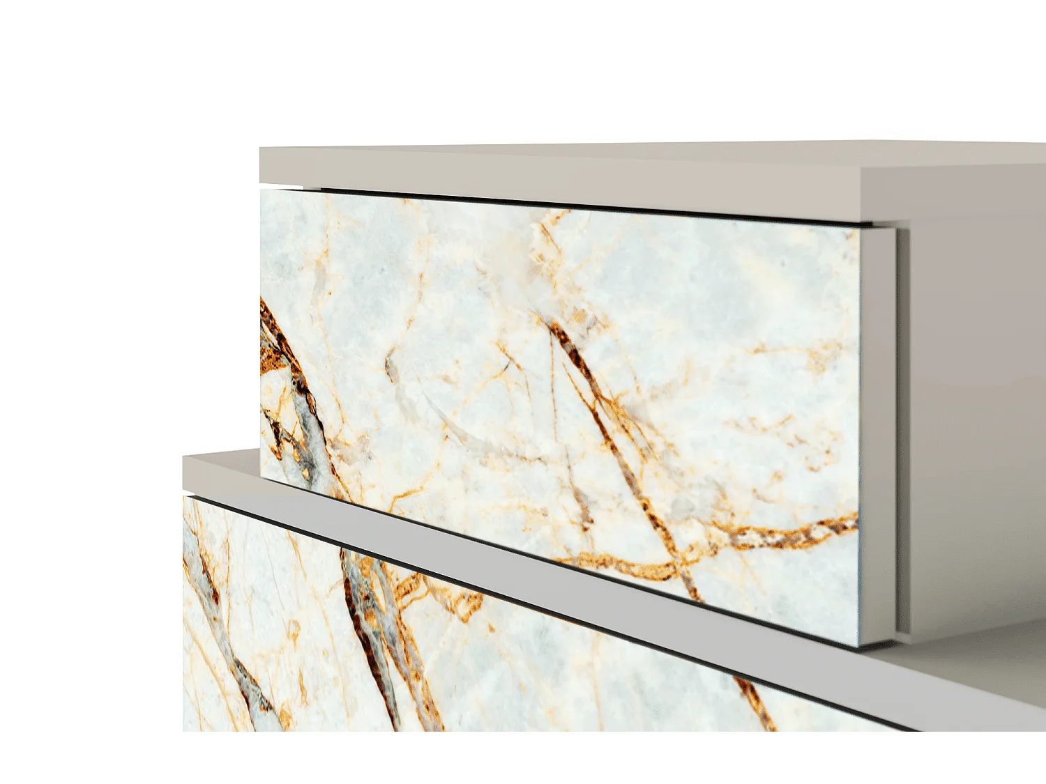 Stolik nocny - 58х58х41 cm - NS1 - Piaskowyy Marble, Piaskowy