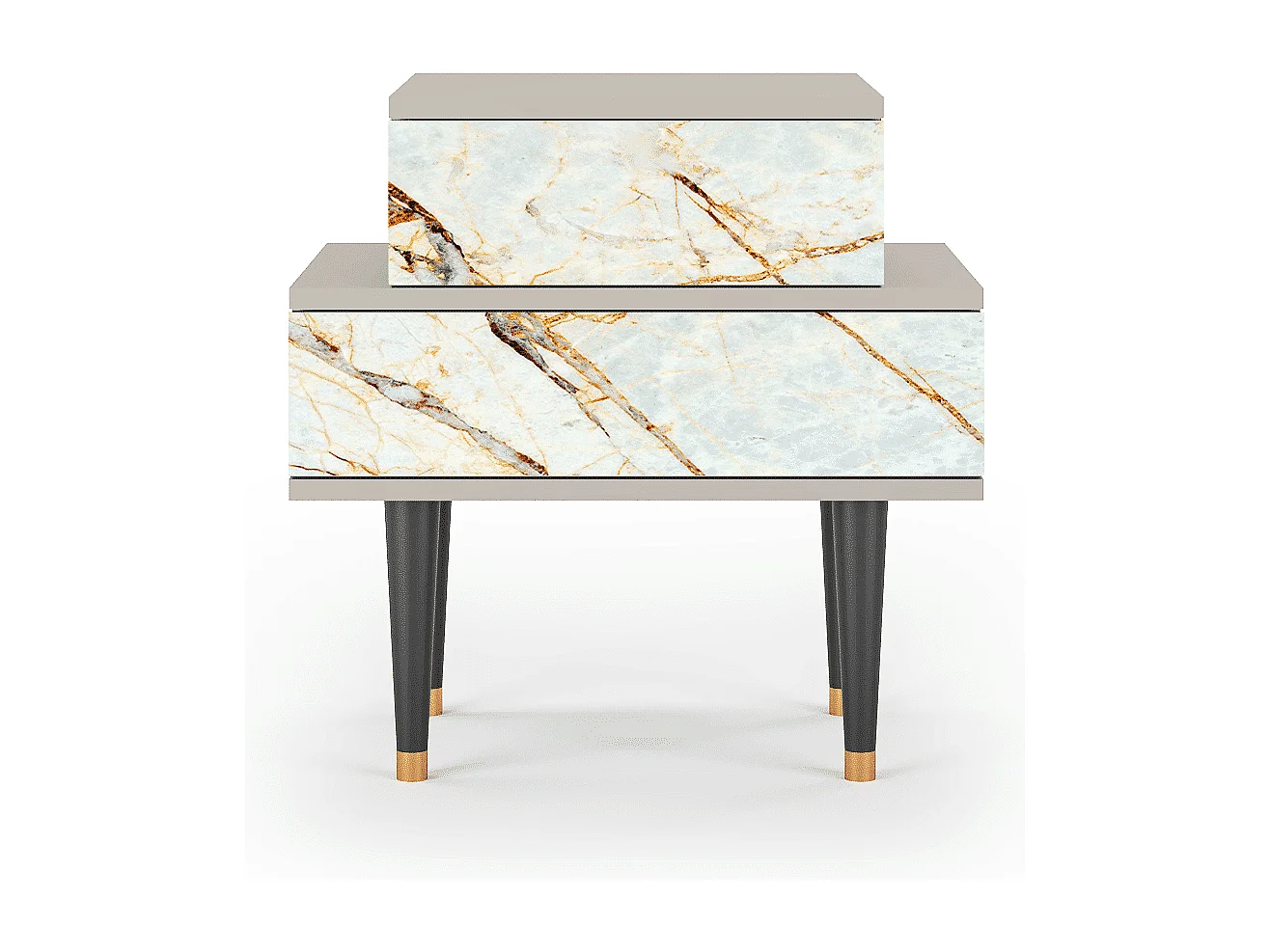 Table de nuit - 58х58х41 cm - NS1 - Sabley Marble, Sable