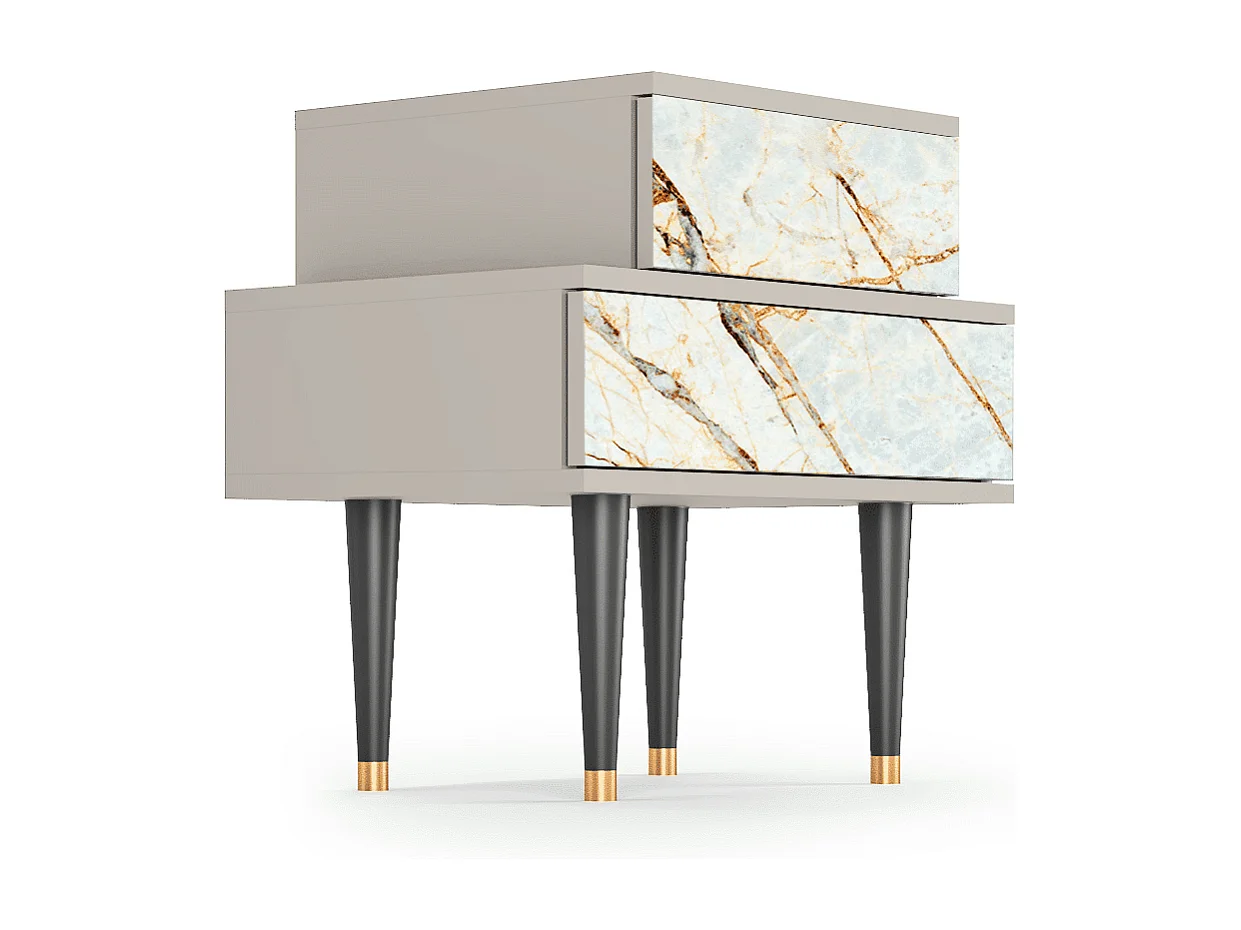 Table de nuit - 58х58х41 cm - NS1 - Sabley Marble, Sable
