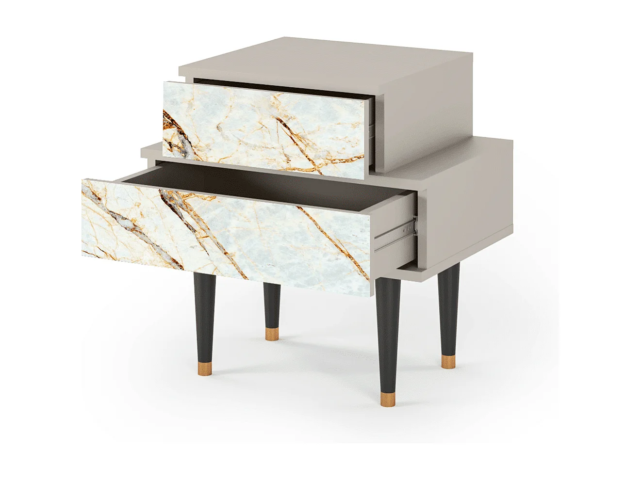 Table de nuit - 58х58х41 cm - NS1 - Sabley Marble, Sable