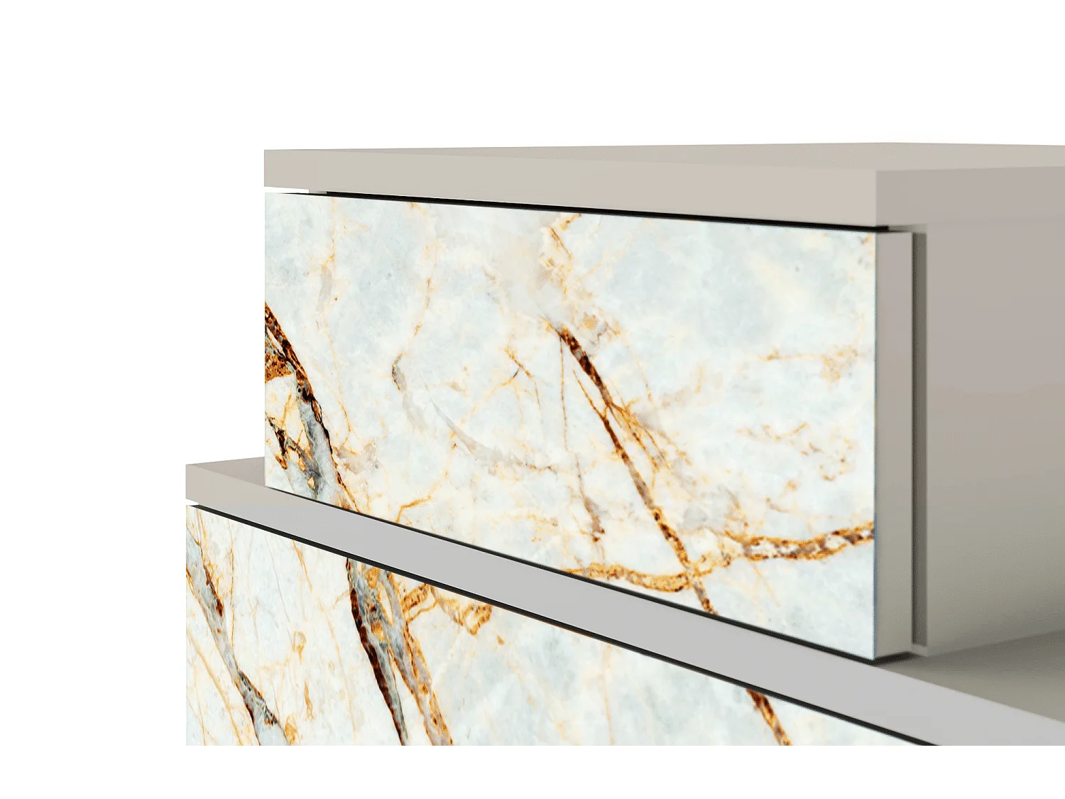 Stolik nocny - 58х58х41 cm - NS1 - Piaskowyy Marble, Piaskowy