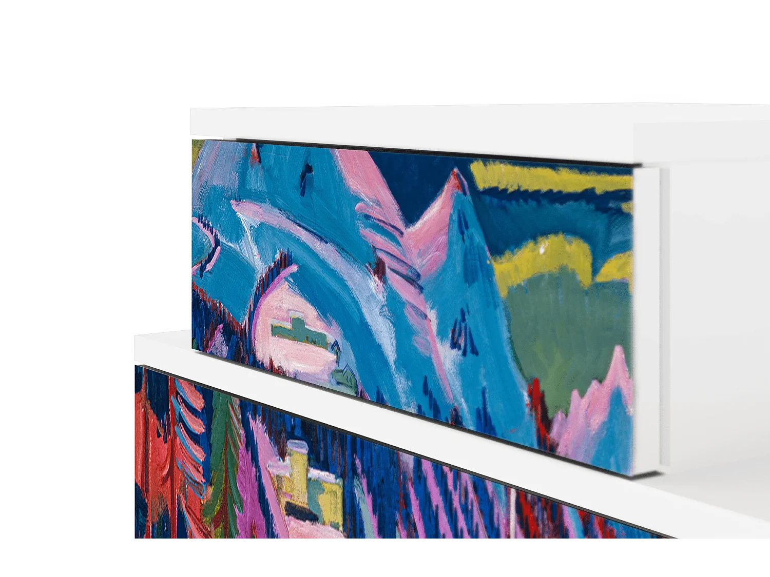 Table de nuit - 58х58х41 cm - NS1 - Davos Winter, Blanc