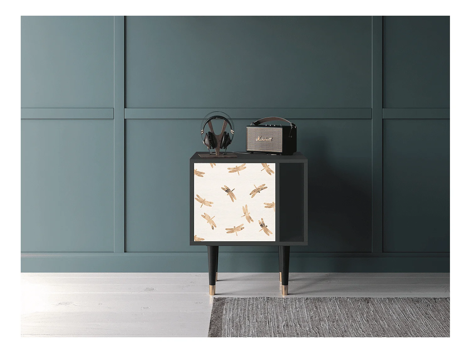 Table de nuit - 57х69х48 cm - S2 - Nude Dragonflies, Anthracite